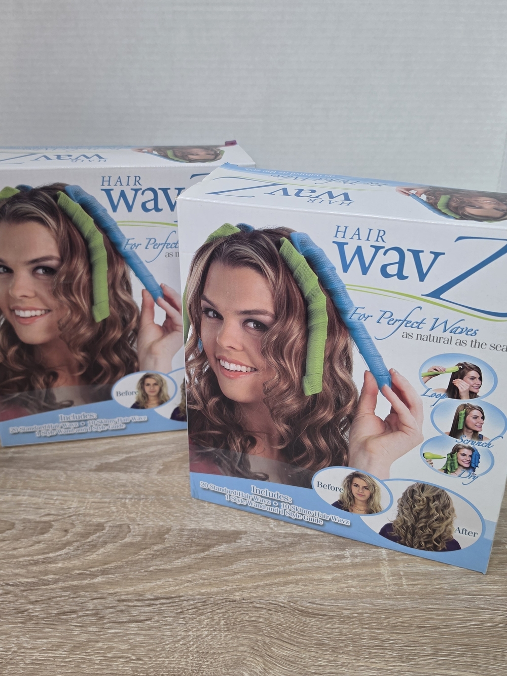 NEW As Seen On TV Hair Wavz Heatless Waves Spiral Curls Styling Kit Lot of 2